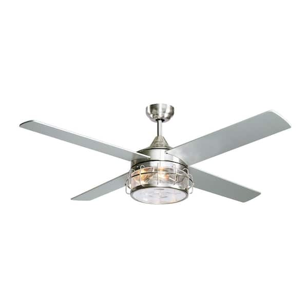 Flint Garden 52 in. Brushed Nickel Indoor Ceiling Fan with Light Kit and Remote Control