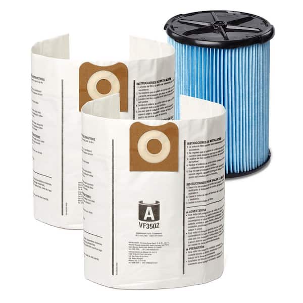 Genuine Filter Kit with VF5000 Fine Dust Filter and VF3502 Dust Bags for Select 12-16 Gal. RIDGID Shop Vacuums
