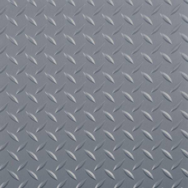 G-Floor RaceDay 12 in. x 12 in. Peel and Stick Diamond Tread Slate Grey Polyvinyl Tile (40 sq. ft. / case)