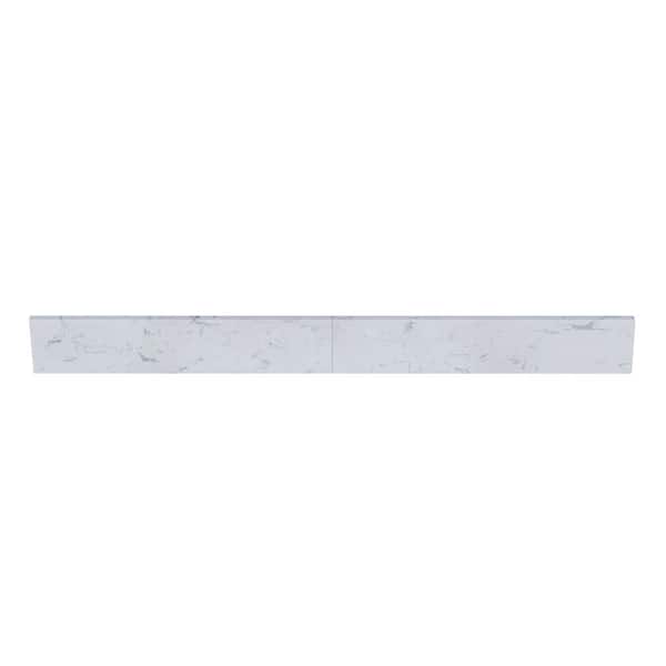49 in. W x 0.75 in. x 4 in. Engineered Carrara Marble Bathroom Vanity Backsplash (2-Pieces of 24.5 in.)
