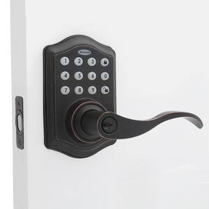 Oil Rubbed Bronze Keypad Electronic Door Lever Entry Lock