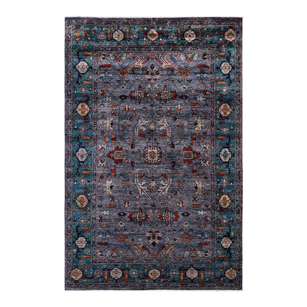 Serapi Gray 6 ft. x 9 ft. Tribal Wool Indoor Area Rug