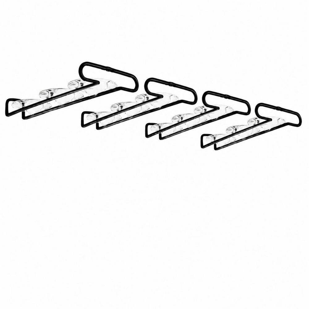 Black Iron Under Shelf Stemware Rack Set of 4 Cabinet Wine Glass Holder Organizer
