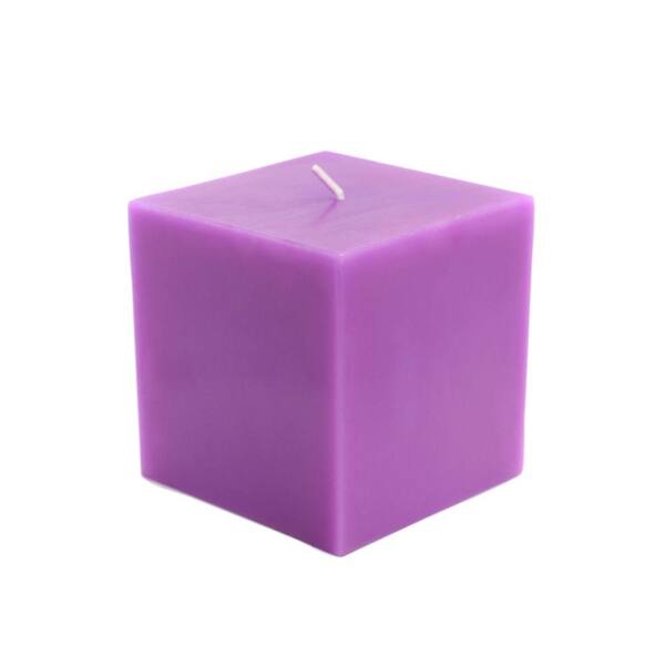 Zest Candle 3 in. x 3 in. Purple Square Pillar Candles Bulk (12-Case)