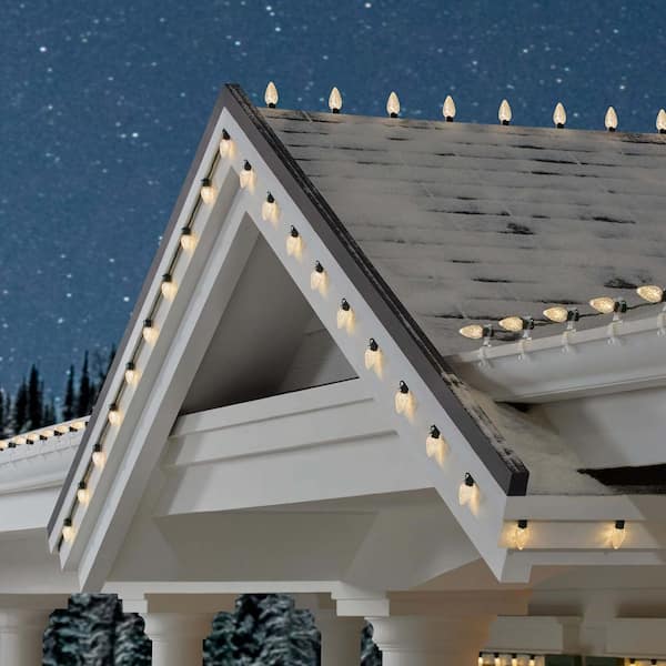 100 Count Warm White Faceted Steady Lit Super-Bright C9 LED Lights