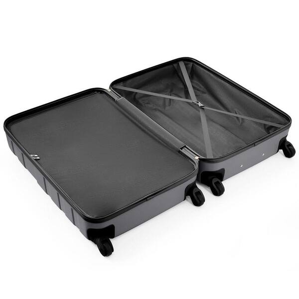 Qualler 3-Piece Gray Hardside Lightweight Durable Suitcase Luggage