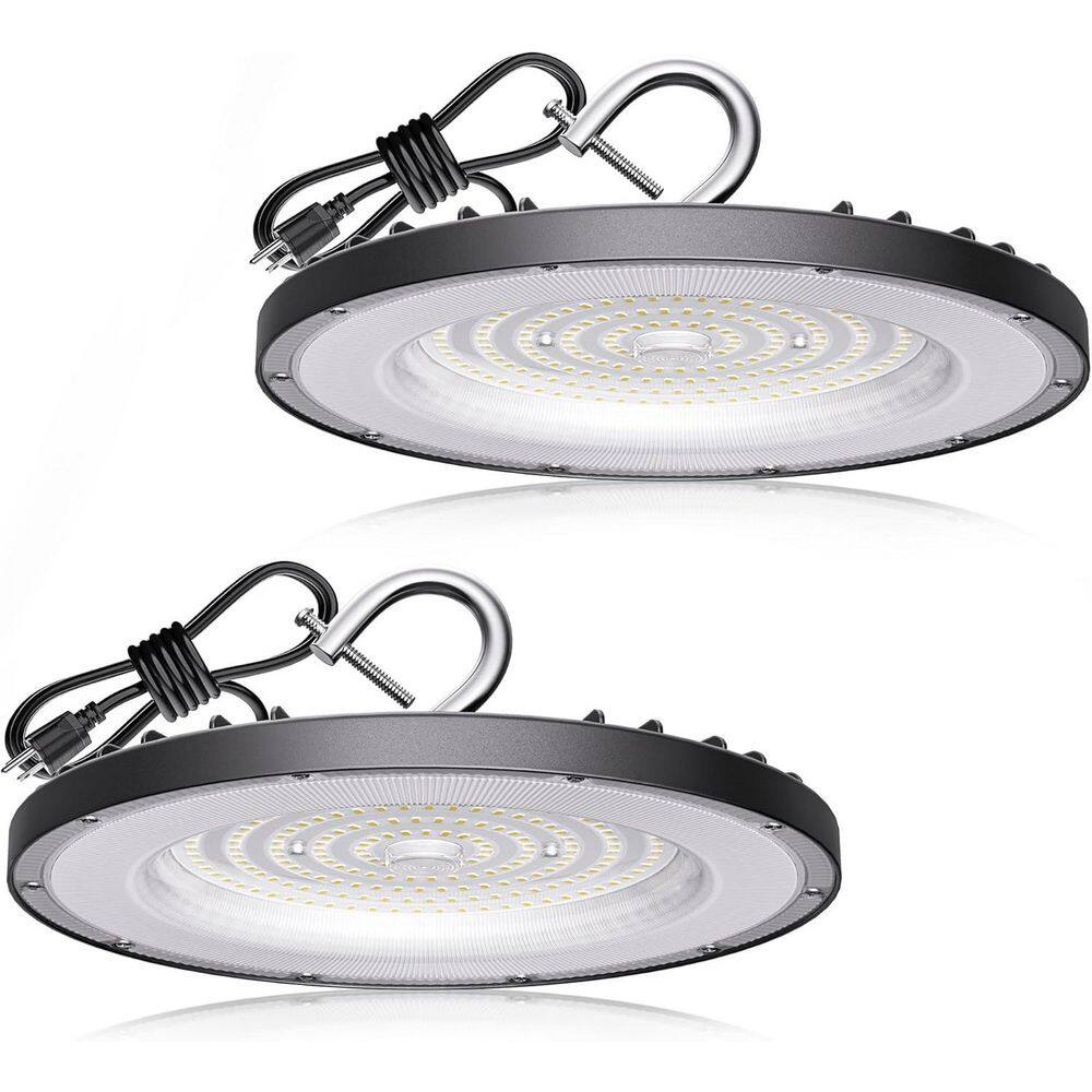 200-Watt Equivalent Integrated LED UFO High Bay Shop Lights IP65 Waterproof