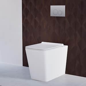 Concorde Square Back to Wall Toilet Bowl bundle in Glossy White