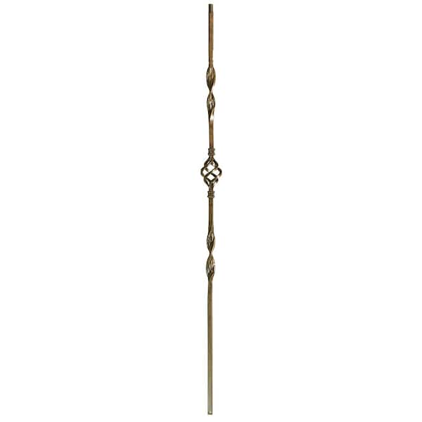 WM Coffman 44 in. x 1/2 in. Oil Rubbed Bronze Single Basket with Ribbons Hollow Iron Baluster