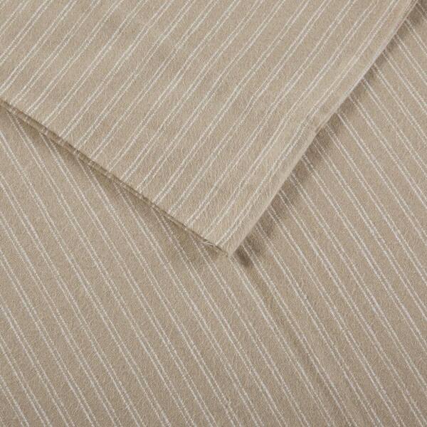 Beautyrest Oversized Cotton Flannel 4-Piece Beige Windowpane Queen Sheet  Set BR20-1857 - The Home Depot