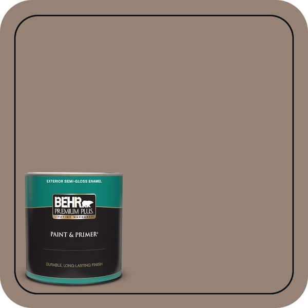 BEHR PREMIUM PLUS 1 qt. #N230-5 Dry Brown Semi-Gloss Enamel Exterior Paint & Primer