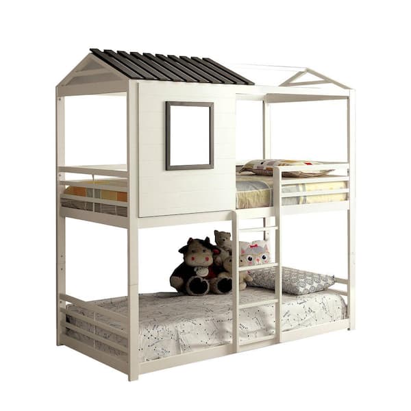 William's Home Furnishing Stockholm White Twin Bunk Bed