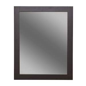 Del Mar 24 in. W x 30 in. H Framed Bathroom Vanity Mirror in Espresso
