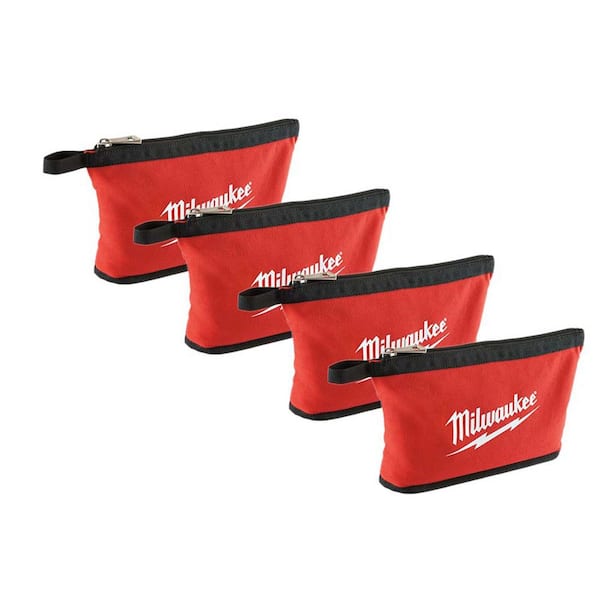 12 in. Red Zipper Tool Bag (4-Piece)