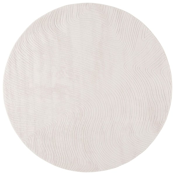Versailles 6 ft. x 6 ft. Ivory Geometric Round Rug
