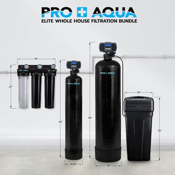 all in one Iron Sulfur Pro Plus 48k Fine Mesh Water Softener PLUS KDF85 New 
