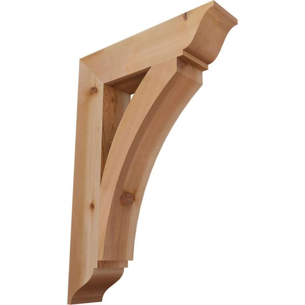 Ekena Millwork 5.5 in. x 38 in. x 26 in. Western Red Cedar Thorton Traditional Smooth Bracket