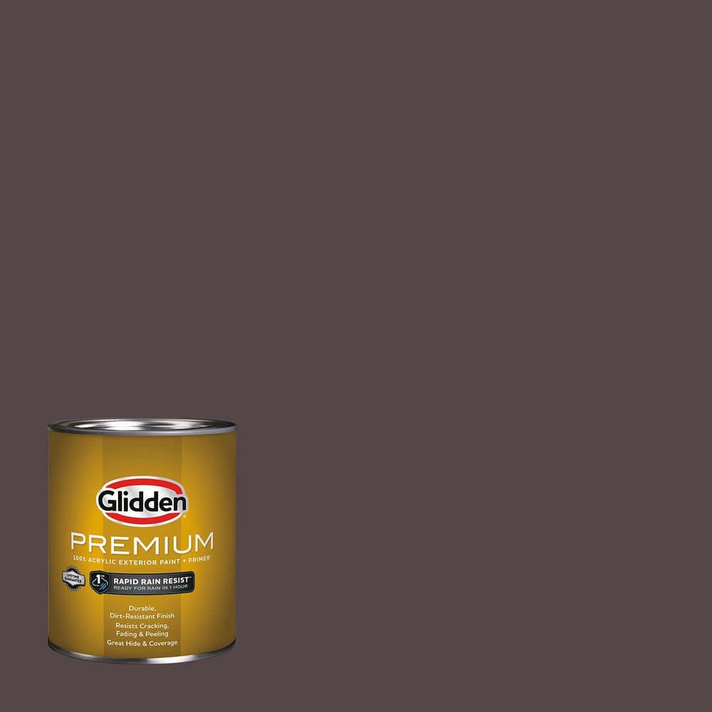 Glidden Premium 1 qt. PPG1014-7 Black Walnut Flat Exterior Latex