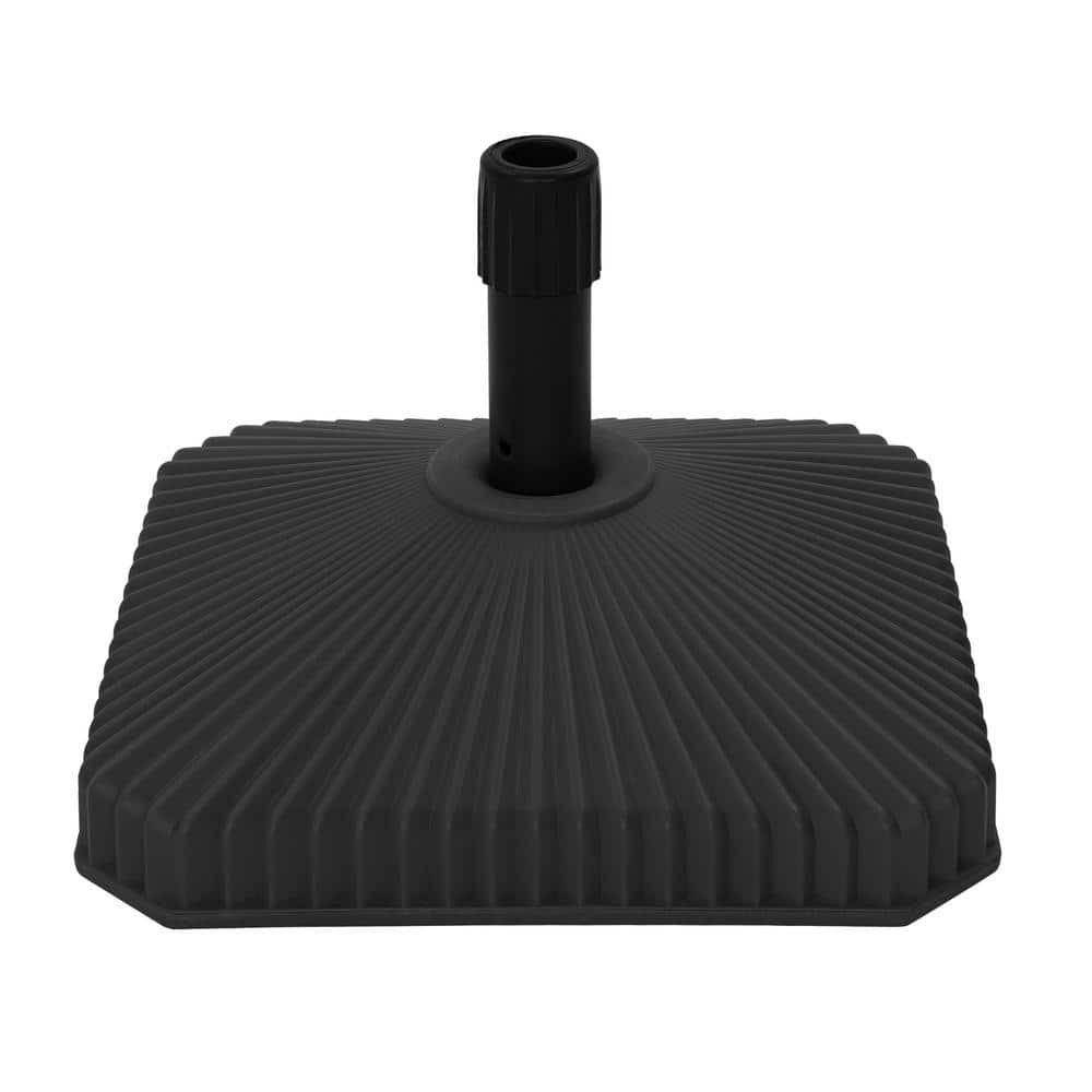 Square Patio Umbrella Base in Black, Fillable with Water or Sand, Fits 1.5/1.9in Poles, Black PE with Knob Lock price history on PriceWatchPro