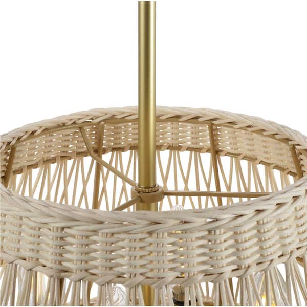 Prime Ray Selene 14 in. 4-Light Bohemian Geometric Rattan
