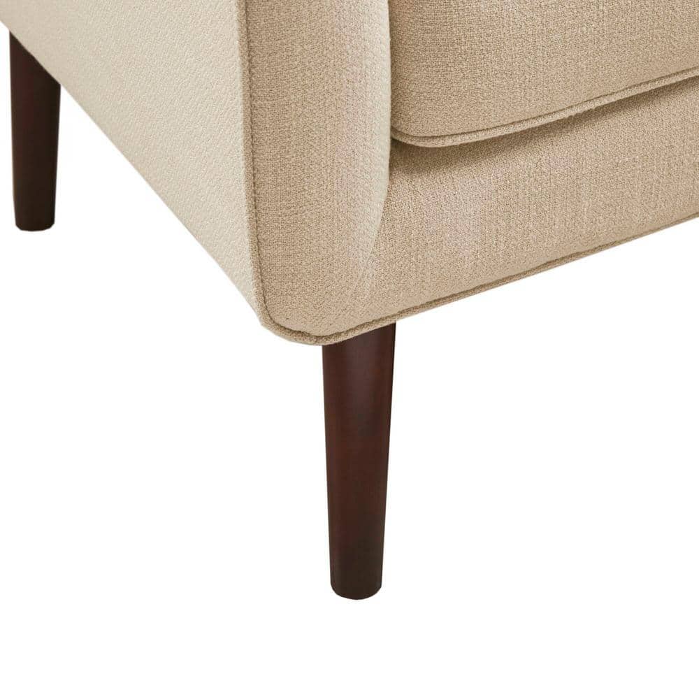 Liam Mid-Century Beige Upholstered Accent Chair