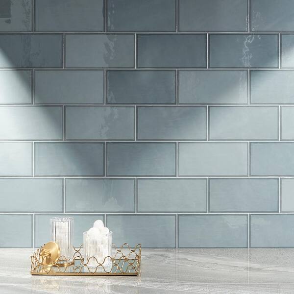 Ivy Hill Tile Siene 2-Tone Steel Blue 5 in. x 10 in. Ceramic