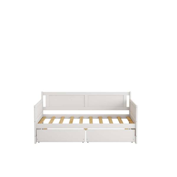wetiny White Twin Daybed with drawers