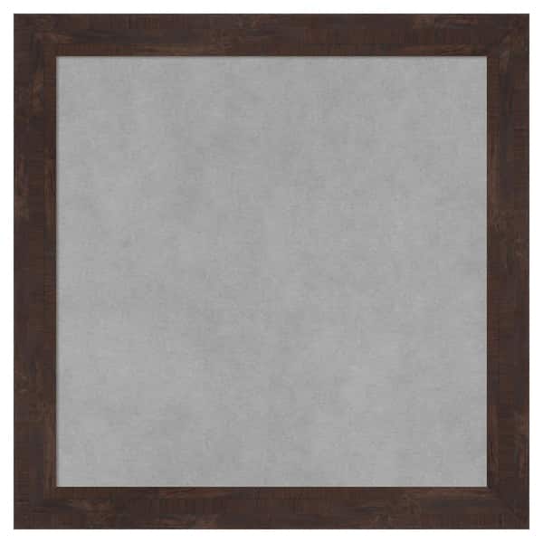 Amanti Art Fresco Dark Walnut 19 in. x 19 in. Framed Magnetic Board