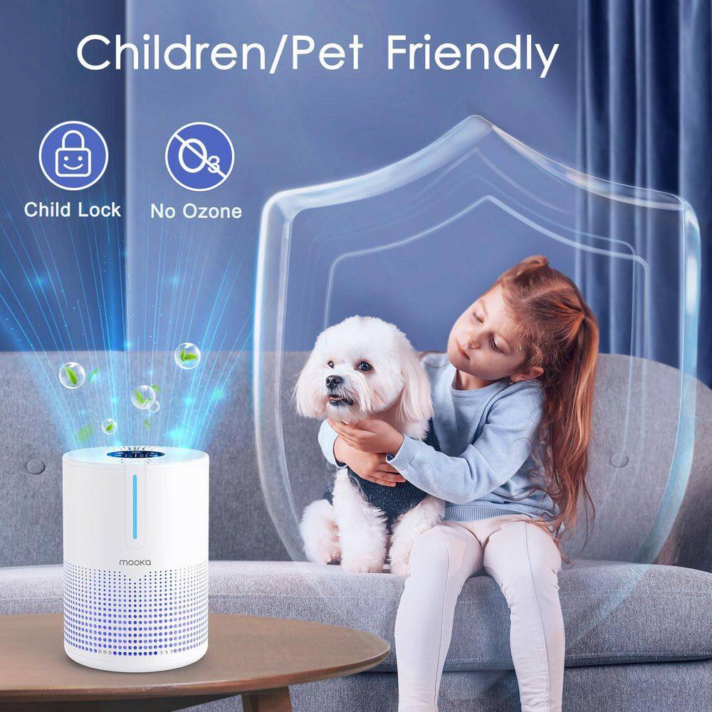 Mooka White Tower Air Purifier with True HEPA Filter