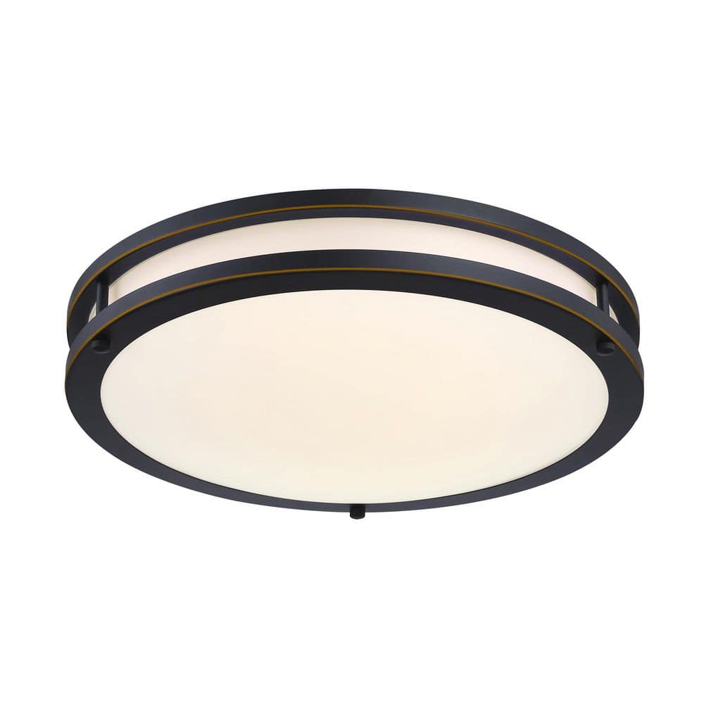 16 in. Round Matte Oil Rubbed Bronze Selectable LED 3000K, 4000K, 5000K Semi-Flush Mount Ceiling Light price history on PriceWatchPro
