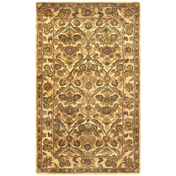 SAFAVIEH Antiquity Gold 3 ft. x 5 ft. Border Floral Geometric Area Rug