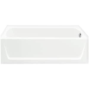 Ensemble 5 ft. Right Drain Rectangular Alcove Soaking Tub in White