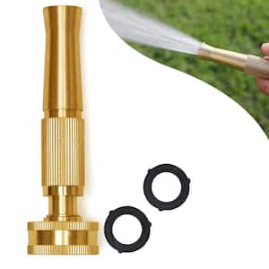 Solid Brass Heavy-Duty Twist Garden Hose Nozzle, Adjustable Power Sprayer, Fits Standard Hoses, Garden Sprayer