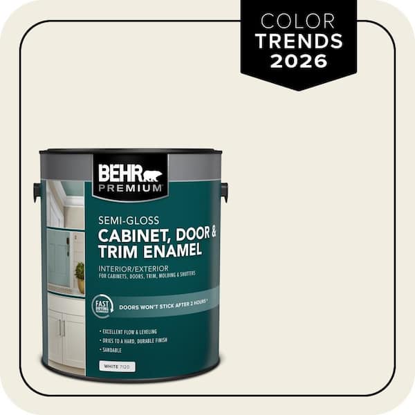BEHR PREMIUM 1 gal. Designer Collection #DC-003 Blank Canvas Semi-Gloss Enamel Interior Cabinet, Door & Trim Paint