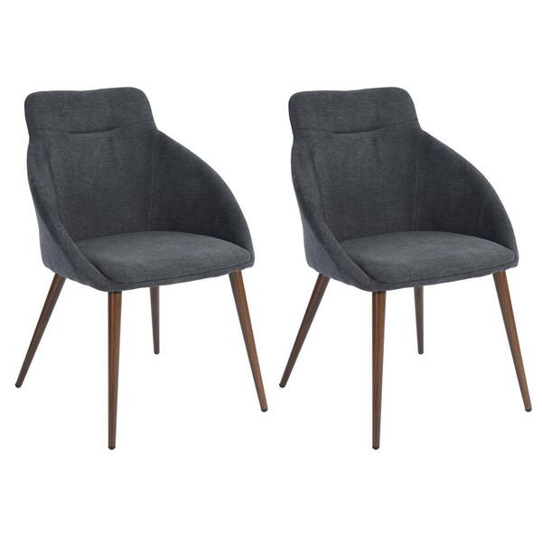 Lucky One Classic Armchairs Upholstered, Grey Metal Leg Dining Chairs
