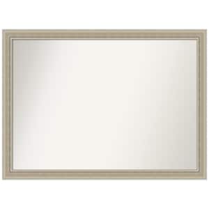 Mezzo Silver 41.5 in. x 30.5 in. Non-Beveled Modern Rectangle Wood Framed Bathroom Wall Mirror in Silver