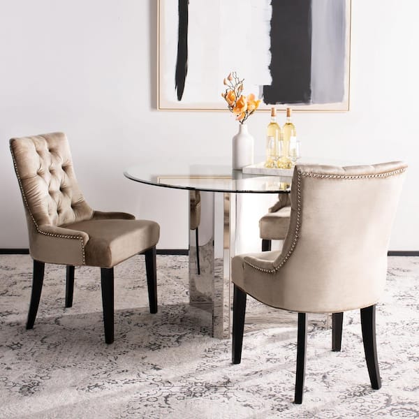 Abby Light Gold/Dark Brown Side Chair (Set of 2)