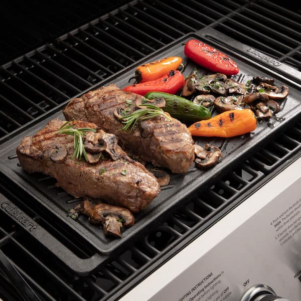 Cuisinart Reversible Cast Iron Grill/Griddle Plate CCP-2000 - The Home Depot