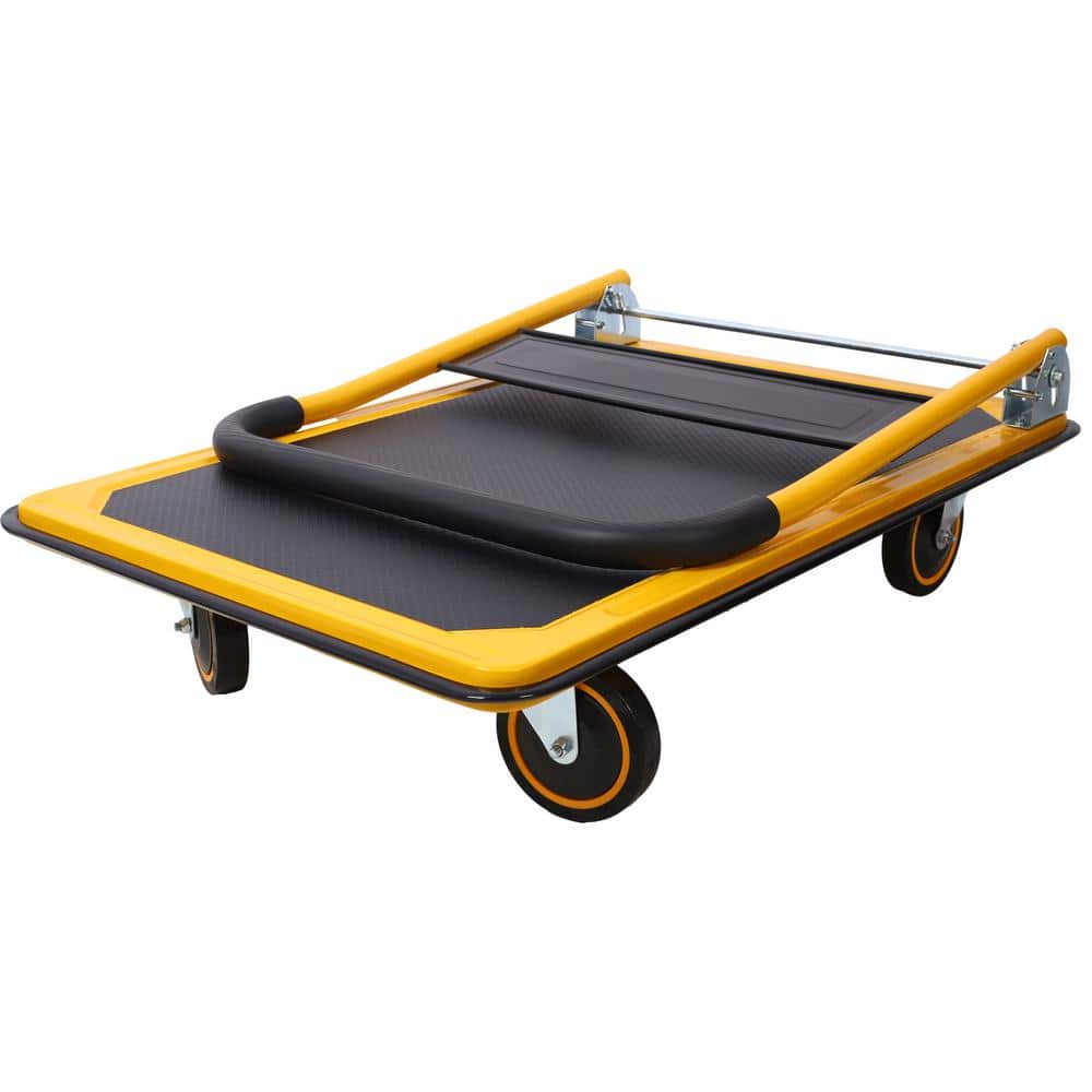 330 lb Capacity Heavy Duty Foldable Steel Hand Truck, Black and Yellow