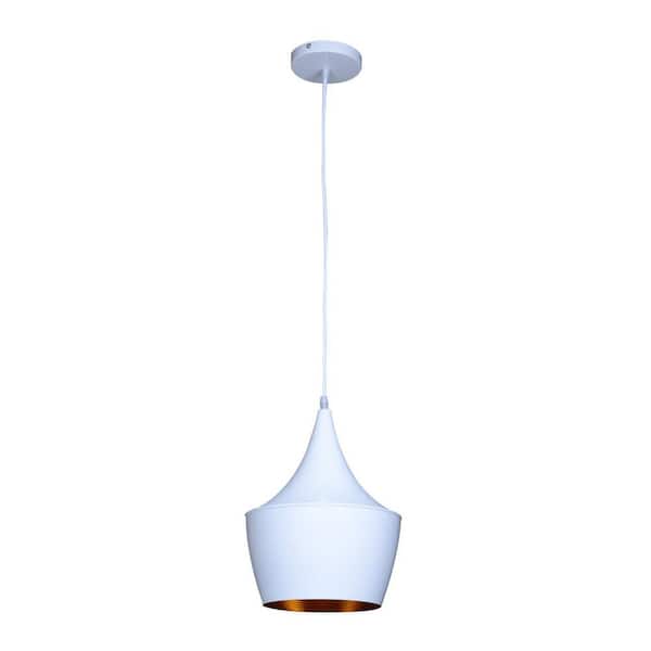 Bromi Design Berkley 1 -Light White Single Light Hanging Pendant