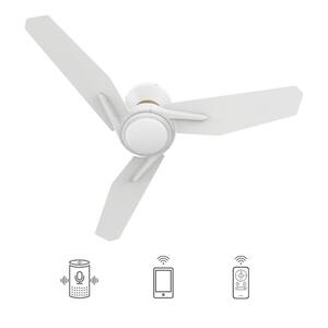 Tilbury 44 in. Integrated LED Indoor/Outdoor White Smart Ceiling Fan with Light and Remote, Works with Alexa/Google Home