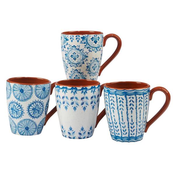 Certified International Porto 4-Piece Multi-Colored 22 oz. Mug Set