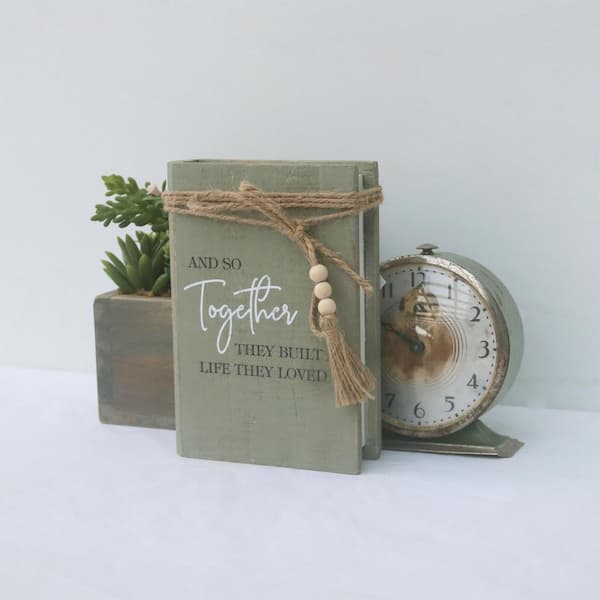 PARISLOFT And So Together They Built A Life They Loved Decorative Wood Book