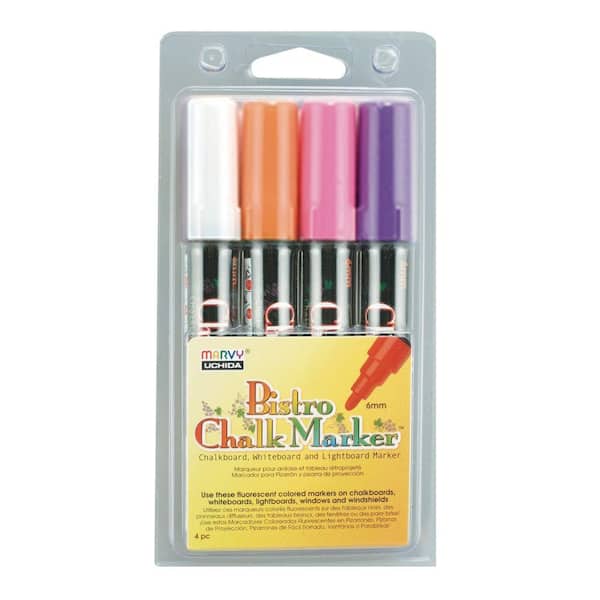 Marvy Uchida Fluorecent Colors Bistro Chalk Marker Set B (4-Piece)