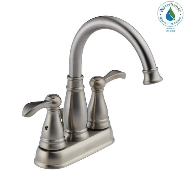 Delta Porter 4 in. Centerset 2-Handle Bathroom Faucet in Brushed