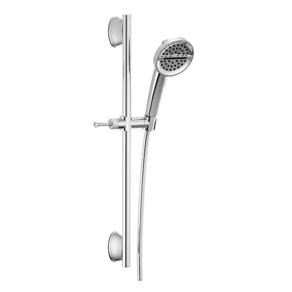 Delta 3-Spray Patterns 1.75 GPM 2.81 in. Wall Mount Handheld Shower Head with Slide Bar in Lumicoat Chrome