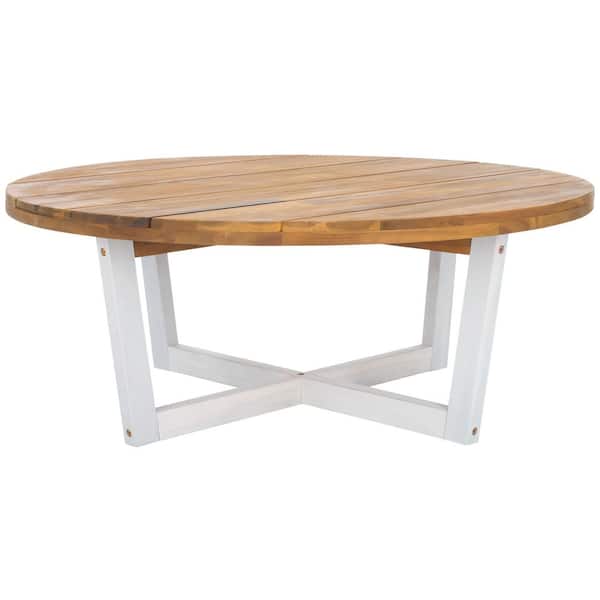 Leo Round Natural Wood Outdoor Coffee Table