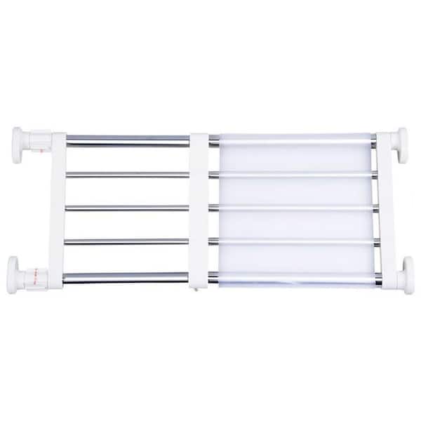 1-Shelf Ivory Adjustable Expandable Wardrobe Closet Divider Organizer Heavy Duty with Spacer Plate 15.75-23.62 Inches