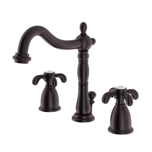 Kingston Brass French Country 8 in. Widespread 2-Handle Bathroom Faucet in Oil Rubbed Bronze