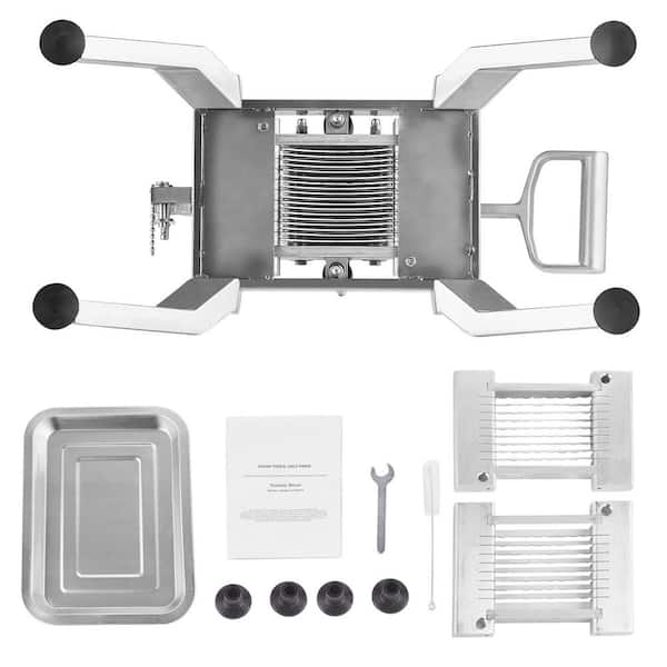 Commercial Vegetable Slicer, 1/4 in. and 1/2 in. Tomato Cutter, Stainless Steel, Aluminum for Tomatoes, Onions, Potatoes